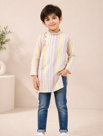 Mastarang Cotton Full Sleeve Kurta - Multi Color