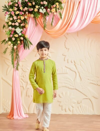 Lime green kurta